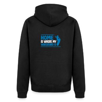 Home Is Where My Wakeboard Is Funny Wakeboarding - Unisex Premium Bio Zip Hoodie - Schwarz - Hinten - Nico (187cm)