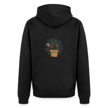 Tomaten Pflanze Hobby Lustig Gartenarbeit Gemüse - Unisex Premium Bio Zip Hoodie - Schwarz - Hinten - Nico (187cm)