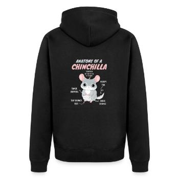 Anatomie einer Chinchilla - Unisex Premium Bio Zip Hoodie - Schwarz - Hinten - Nico (187cm)