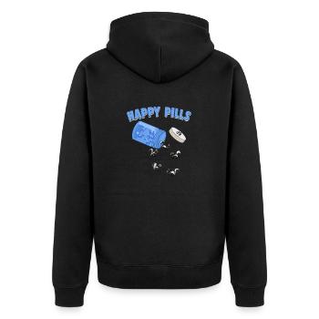 Happy Pills Skunks Funny Skunk Lover Humor Pun - Unisex Premium Organic Zip Hoodie - black - Back - Nico (187cm)