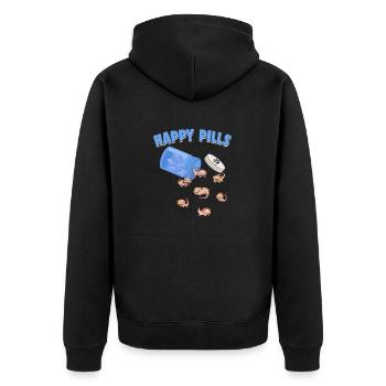 Happy Pills Axolotls Lustige Axolotl Liebhaber Humor Wortspiel - Unisex Premium Bio Zip Hoodie - Schwarz - Hinten - Nico (187cm)