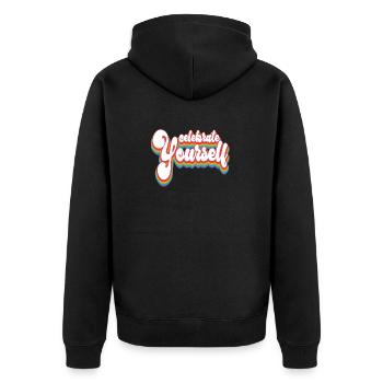 Celebrate Yourself - Pride Month LGBTQ - Unisex Premium Organic Zip Hoodie - black - Back - Nico (187cm)