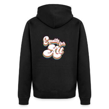 Égalité pour tous - Mois de la fierté LGBTQ - Veste à capuche bio Premium Unisexe - noir - Dos - Nico (187cm)