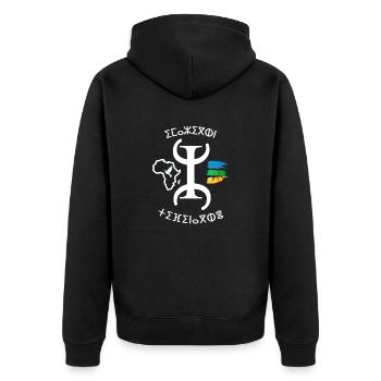 kabyle T-shirt graffiti Le Printemps berbère - Veste à capuche bio Premium Unisexe - noir - Dos - Nico (187cm)
