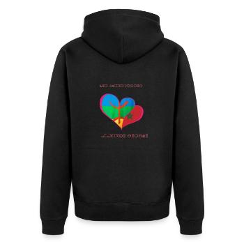 amazighe T-shirt graffiti Le Printemps berbère - Veste à capuche bio Premium Unisexe - noir - Dos - Nico (187cm)