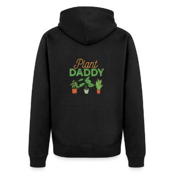 Plant Daddy Natur Botanischer Gärtner Pflanzen - Unisex Premium Bio Zip Hoodie - Schwarz - Hinten - Nico (187cm)