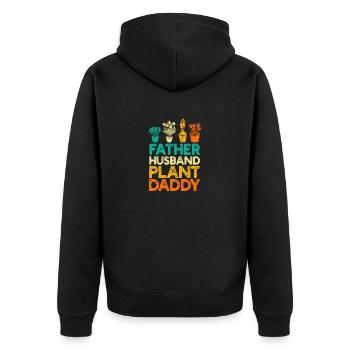 Father Husband Plant Dad Funny Landscape - Unisex Premium Organic Zip Hoodie - black - Back - Nico (187cm)