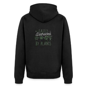 Facilement distrait par le jardinier végétal botanique - Veste à capuche bio Premium Unisexe - noir - Dos - Nico (187cm)