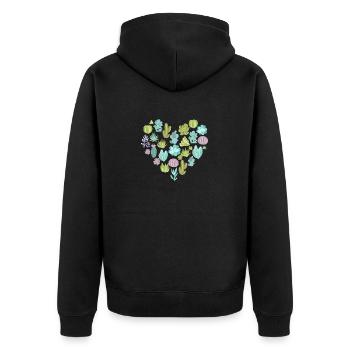 Succulent Cactus Succa Lover Heart Plant - Veste à capuche bio Premium Unisexe - noir - Dos - Nico (187cm)