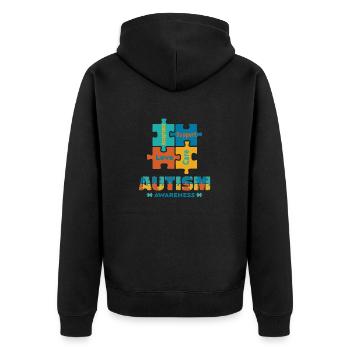 Acceptation Amour Autisme Conscience Pièce de puzzle mignonne - Veste à capuche bio Premium Unisexe - noir - Dos - Nico (187cm)