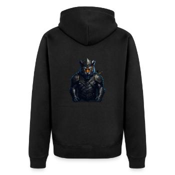 WIKINGER BERSERKER TIGER I VIKINGS - Unisex Premium Bio Zip Hoodie - Schwarz - Hinten - Nico (187cm)