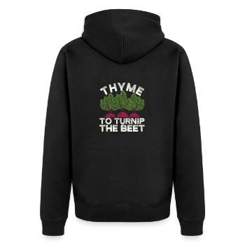 Thymian Zur Rübe Die Rübe Lustig Gartenarbeit - Unisex Premium Bio Zip Hoodie - Schwarz - Hinten - Nico (187cm)