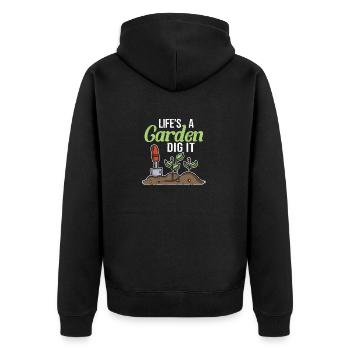 La vie est un jardin Creusez-le drôle Jardinage fermier - Veste à capuche bio Premium Unisexe - noir - Dos - Nico (187cm)