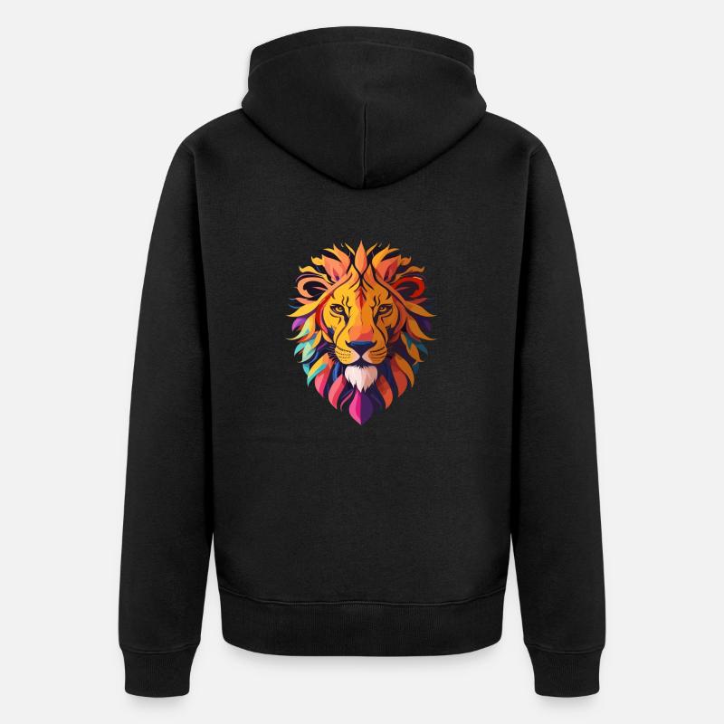 WILDES LÖWENDESIGN BUNT - Unisex Premium Bio Zip Hoodie - Schwarz