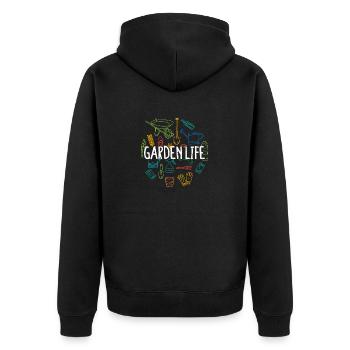 Vie de jardin Drôle drôle d’amoureux du jardinage Plante - Veste à capuche bio Premium Unisexe - noir - Dos - Nico (187cm)