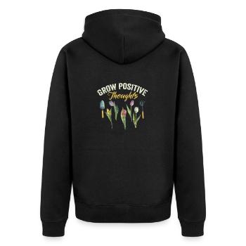 Cultiver des pensées positives Jardinage amusant - Veste à capuche bio Premium Unisexe - noir - Dos - Nico (187cm)