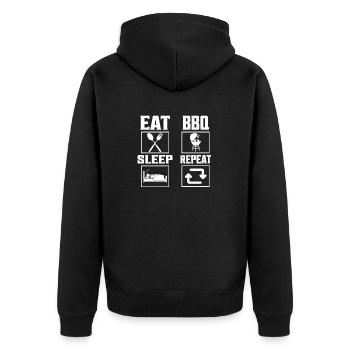 Manger dormir BBQ Griller à répétition Barbecue Fumeur - Veste à capuche bio Premium Unisexe - noir - Dos - Nico (187cm)