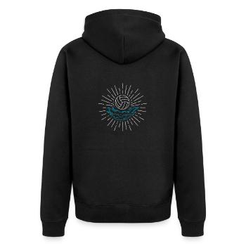 Cooler Wasserball Spieler Mannschaftssport - Unisex Premium Bio Zip Hoodie - Schwarz - Hinten - Nico (187cm)