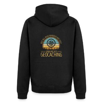 Not everyone who hikes get lost Funny - Unisex Premium Organic Zip Hoodie - black - Back - Nico (187cm)