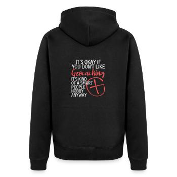 It's okay if you don't like Geocaching Lover - Unisex Premium Organic Zip Hoodie - black - Back - Nico (187cm)