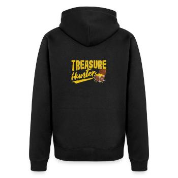 Treasure Hunter Funny Geocaching Metal Detection - Unisex Premium Organic Zip Hoodie - black - Back - Nico (187cm)