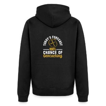 La prédiction du jour : 100 % de chances de s’amuser en géocaching - Veste à capuche bio Premium Unisexe - noir - Dos - Nico (187cm)