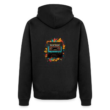 Never forget 90s gift - Unisex Premium Bio Zip Hoodie - Schwarz - Hinten - Nico (187cm)