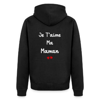 je t'aime ma Maman - Veste à capuche bio Premium Unisexe - noir - Dos - Nico (187cm)