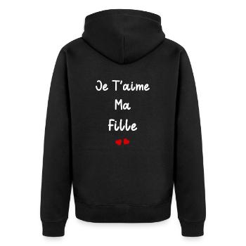 je t'aime ma fille - Veste à capuche bio Premium Unisexe - noir - Dos - Nico (187cm)