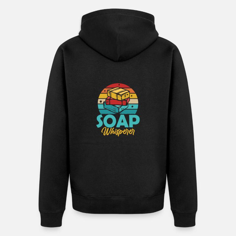 Soap Whisperer Soapmaking Soapmaker - Unisex Premium Bio Zip Hoodie - Schwarz