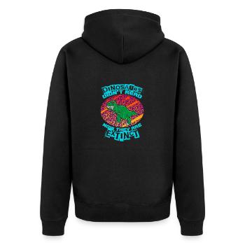 DINOSAUR 2 - Unisex Premium Bio Zip Hoodie - Schwarz - Hinten - Nico (187cm)