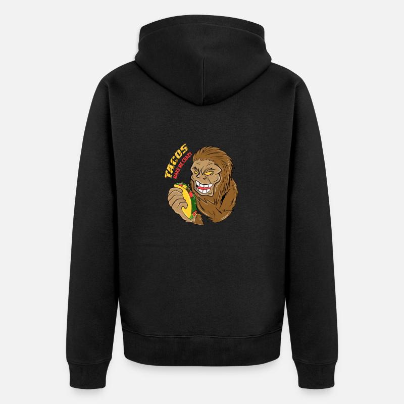 Tacos make me crazy - Unisex Premium Bio Zip Hoodie - Schwarz