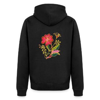 Fleur - Veste à capuche bio Premium Unisexe - noir - Dos - Nico (187cm)