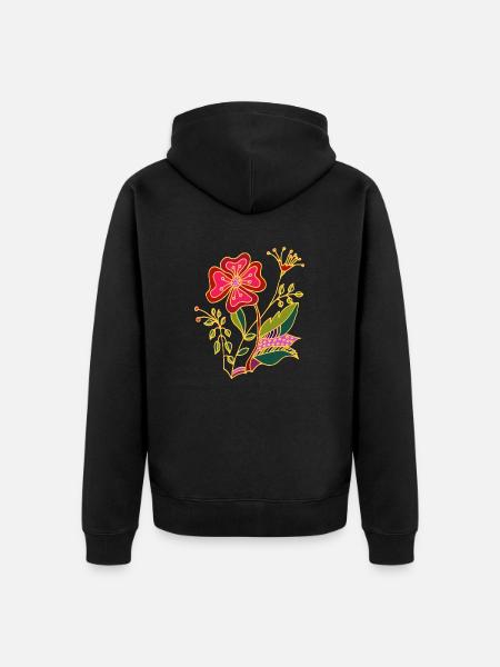 Fleur - Veste à capuche bio Premium Unisexe - noir