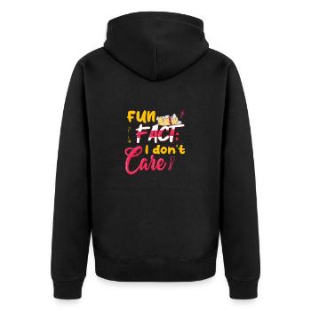 Fait amusant que je m’en fiche3 - Veste à capuche bio Premium Unisexe - noir - Dos - Nico (187cm)