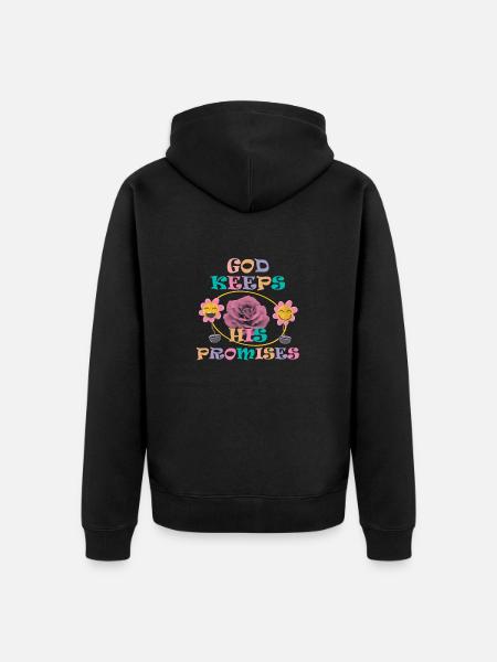 God Keeps His Promises 3 - Unisex Premium Organic Zip Hoodie - black