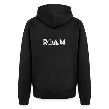 Roam Geocaching Nature Explorez Camping Vintage - Veste à capuche bio Premium Unisexe - noir - Dos - Nico (187cm)