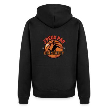 j'peux pas j'ai basket - cadeau joueur de basket - Veste à capuche bio Premium Unisexe - noir - Dos - Nico (187cm)