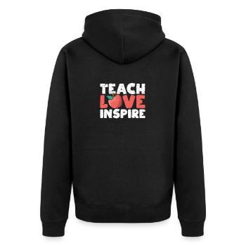 Enseigner l’amour inspirer l’enseignement de la maternelle - Veste à capuche bio Premium Unisexe - noir - Dos - Nico (187cm)