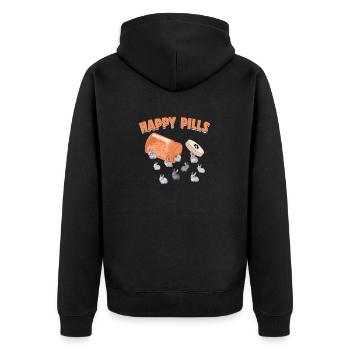Happy Pills Netherland Dwarf Bunny Funny Rabbit - Veste à capuche bio Premium Unisexe - noir - Dos - Nico (187cm)