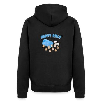 Pilules heureuses Lapin Race Funny Holland Lop Bunny - Veste à capuche bio Premium Unisexe - noir - Dos - Nico (187cm)