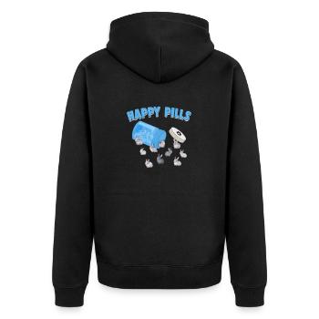 Pilules heureuses Lapin Race Drôle Nain Pays-Bas - Veste à capuche bio Premium Unisexe - noir - Dos - Nico (187cm)