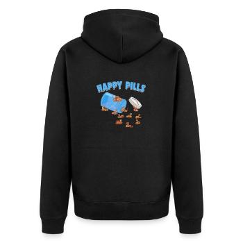 Glückliche Pillen Maisnatter Lustige Schlangenliebhaber Humor - Unisex Premium Bio Zip Hoodie - Schwarz - Hinten - Nico (187cm)