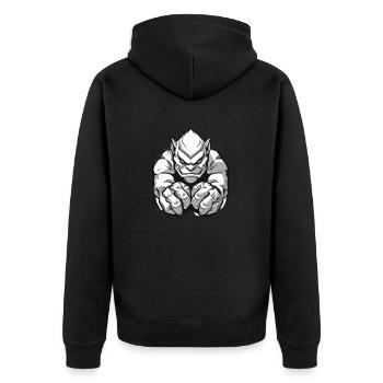 cool Gamer - Unisex Premium Bio Zip Hoodie - Schwarz - Hinten - Nico (187cm)