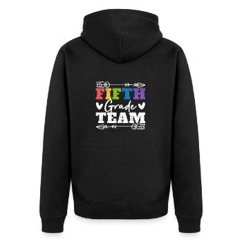 5th Class Team Figth Class Teacher Student Back - Unisex Premium Organic Zip Hoodie - black - Back - Nico (187cm)