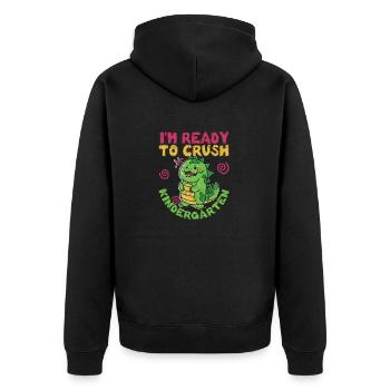 I'm ready to destroy the kindergarten lust - Unisex Premium Organic Zip Hoodie - black - Back - Nico (187cm)
