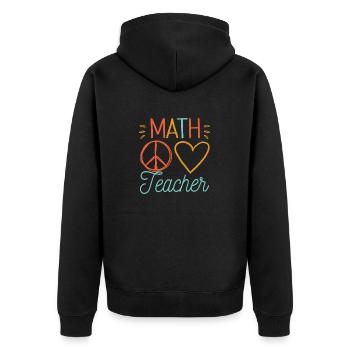 Math Teacher Squad Team Coach Mathematik Zurück - Unisex Premium Bio Zip Hoodie - Schwarz - Hinten - Nico (187cm)
