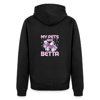 My Pets Are Betta Fish Keeping Aquarium Owner - Unisex Premium Bio Zip Hoodie - Schwarz - Hinten - Nico (187cm)