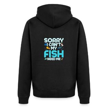 Désolé, je ne peux pas mon poisson a besoin de moi Poisson gardant Aquariu - Veste à capuche bio Premium Unisexe - noir - Dos - Nico (187cm)