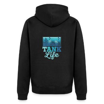Tank Life Aquarium Owner Fish Keeping - Unisex Premium Organic Zip Hoodie - black - Back - Nico (187cm)